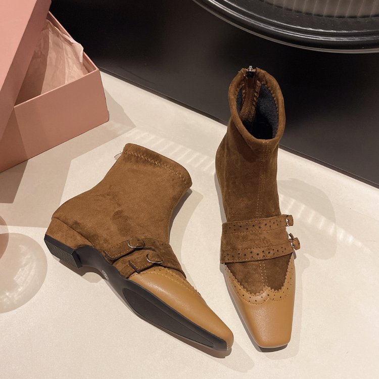 France style winter boots belt buckle martin boots for women