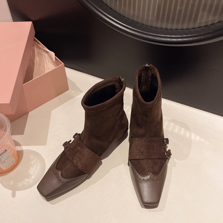 France style winter boots belt buckle martin boots for women