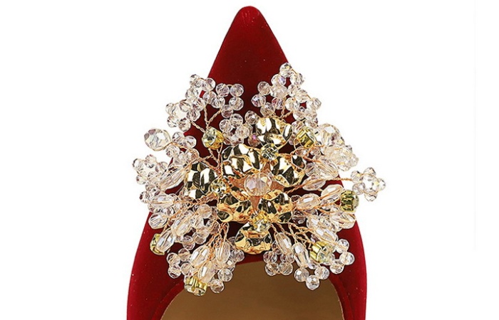 Low red high-heeled shoes fine-root shoes for women