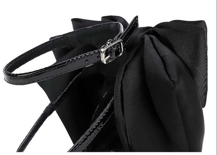 Open toe fish mouth pearl bow sandals for women