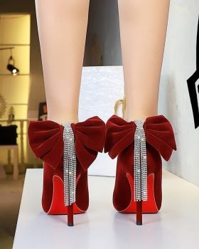 Chain big bow high-heeled fashion fine-root shoes for women