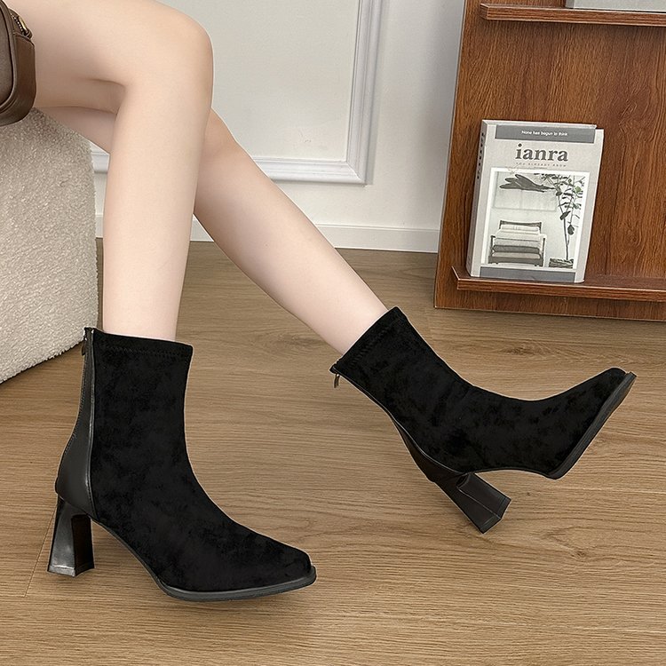 Square head France style short boots lady fashion boots