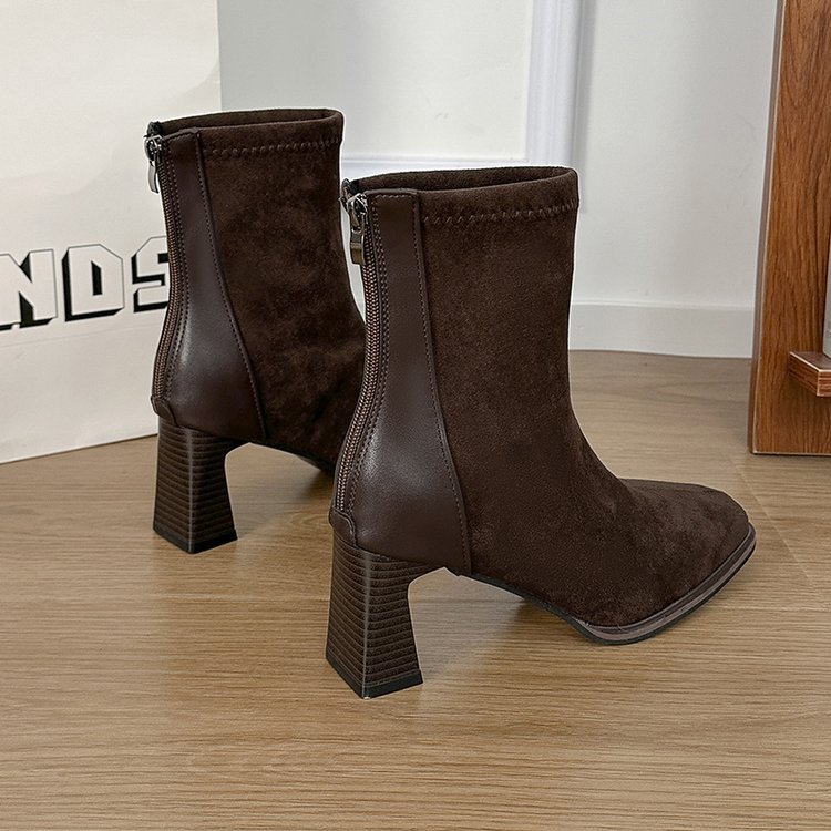 Square head France style short boots lady fashion boots