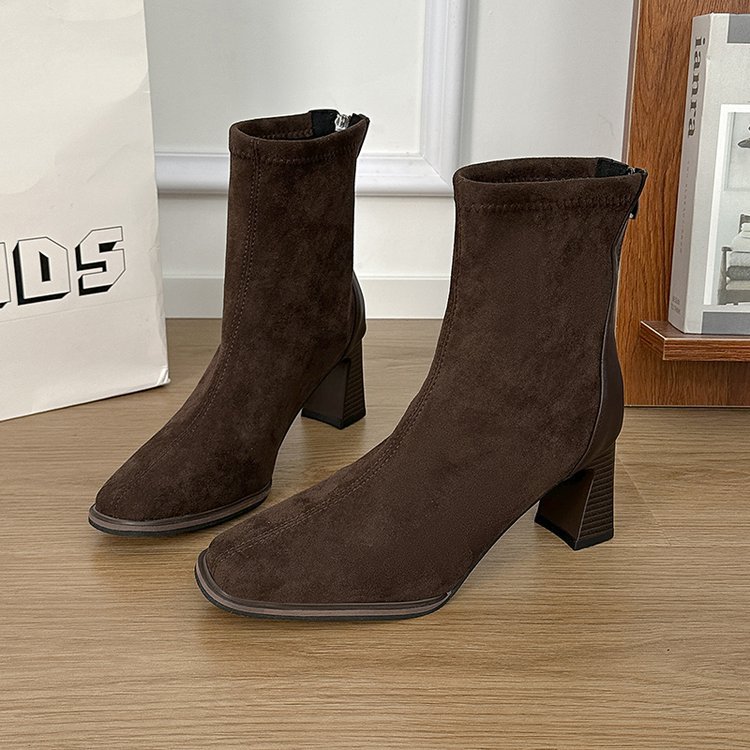 Square head France style short boots lady fashion boots