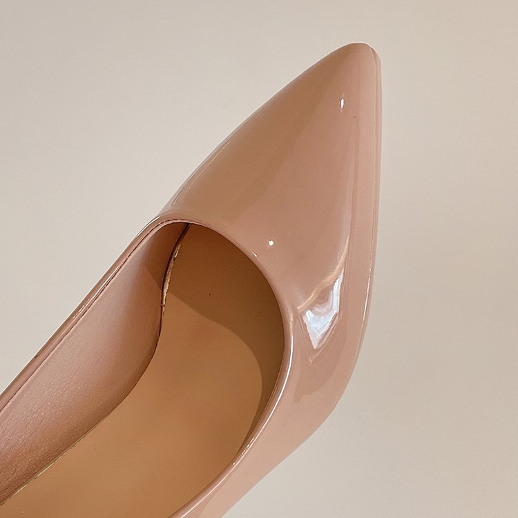 Patent leather fine-root high-heeled shoes lady platform
