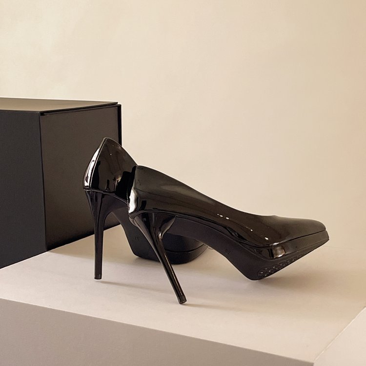 Patent leather fine-root high-heeled shoes lady platform