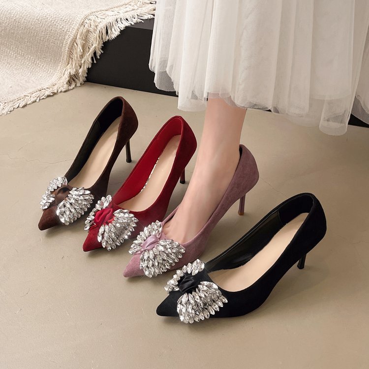 France style lady high-heeled shoes pointed shoes