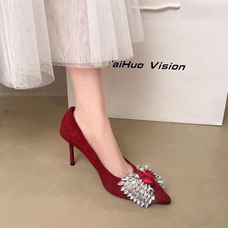 France style lady high-heeled shoes pointed shoes