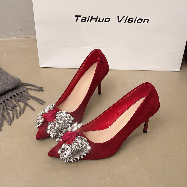 France style lady high-heeled shoes pointed shoes