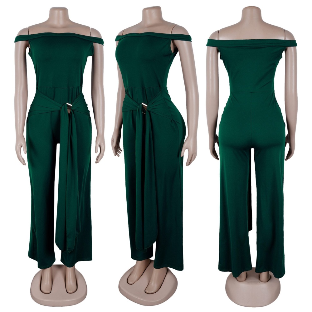 Flat shoulder Casual elasticity elegant jumpsuit