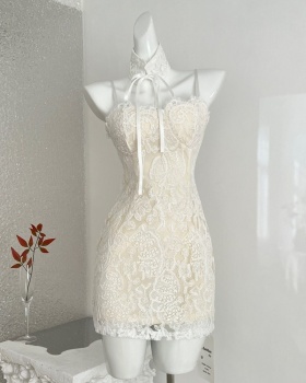 Wrapped chest sling France style dress for women