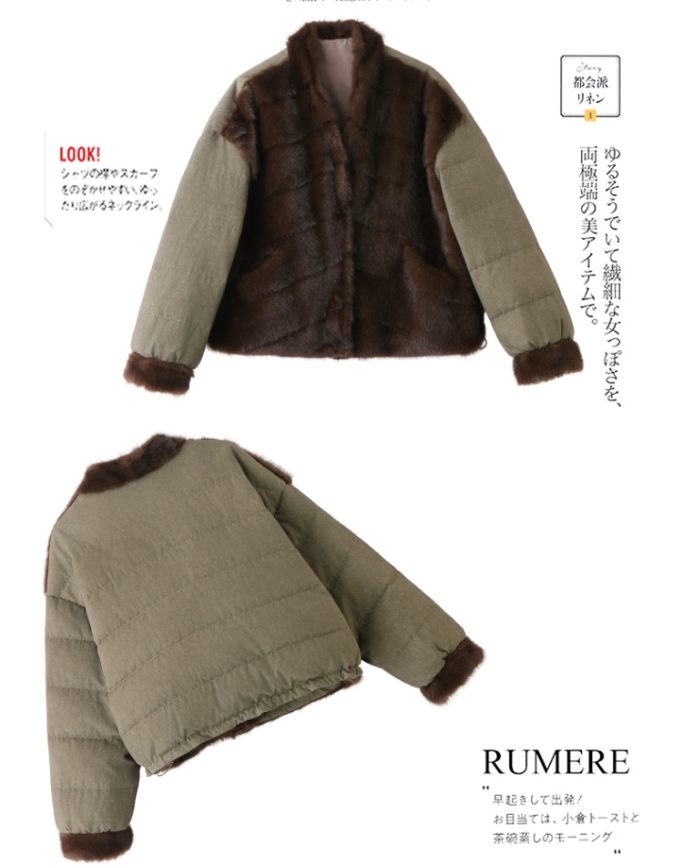 Fashionable fashion stitching mink hair down coat