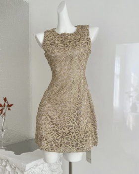 Pinched waist dress sequins formal dress for women