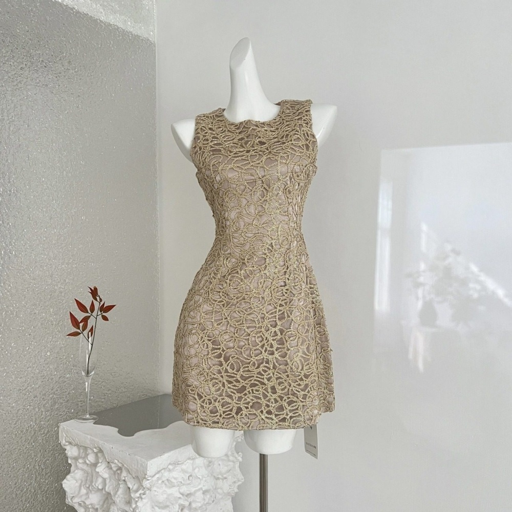 Pinched waist dress sequins formal dress for women
