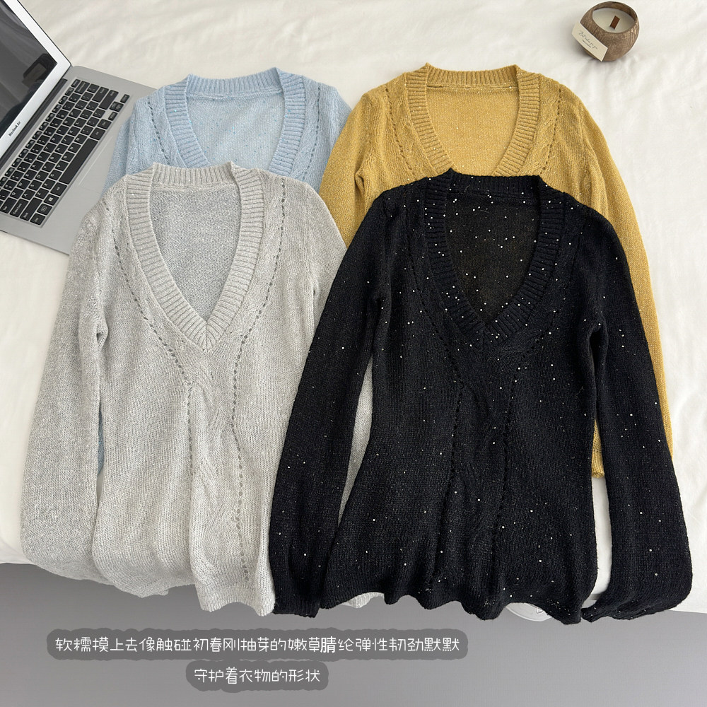 Slim spicegirl sweater light commuting tops for women