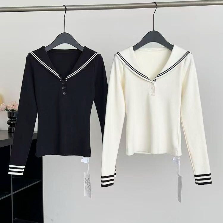 Slim sweater college style bottoming shirt