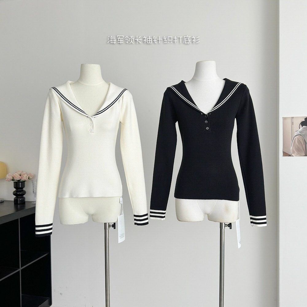 Slim sweater college style bottoming shirt