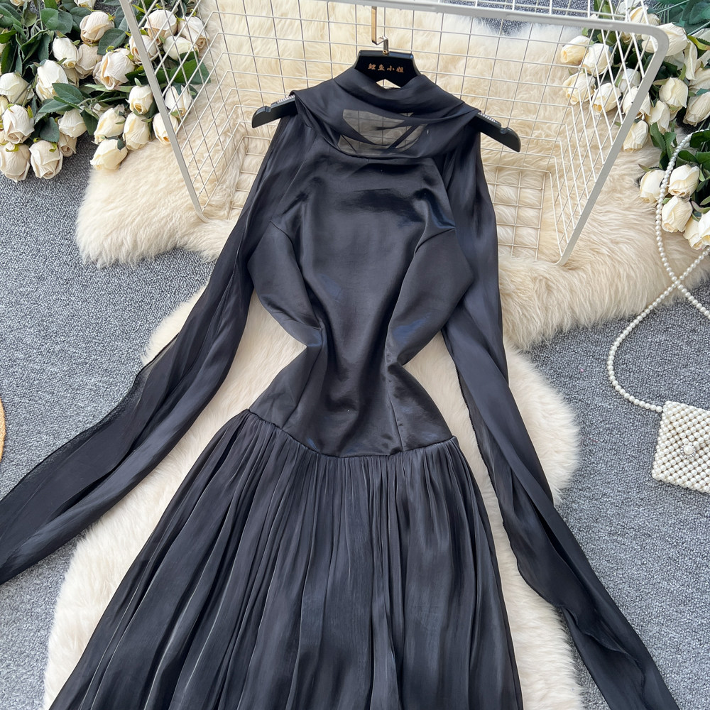 A-line slim dress temperament long dress for women