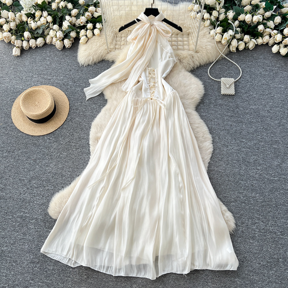 A-line slim dress temperament long dress for women