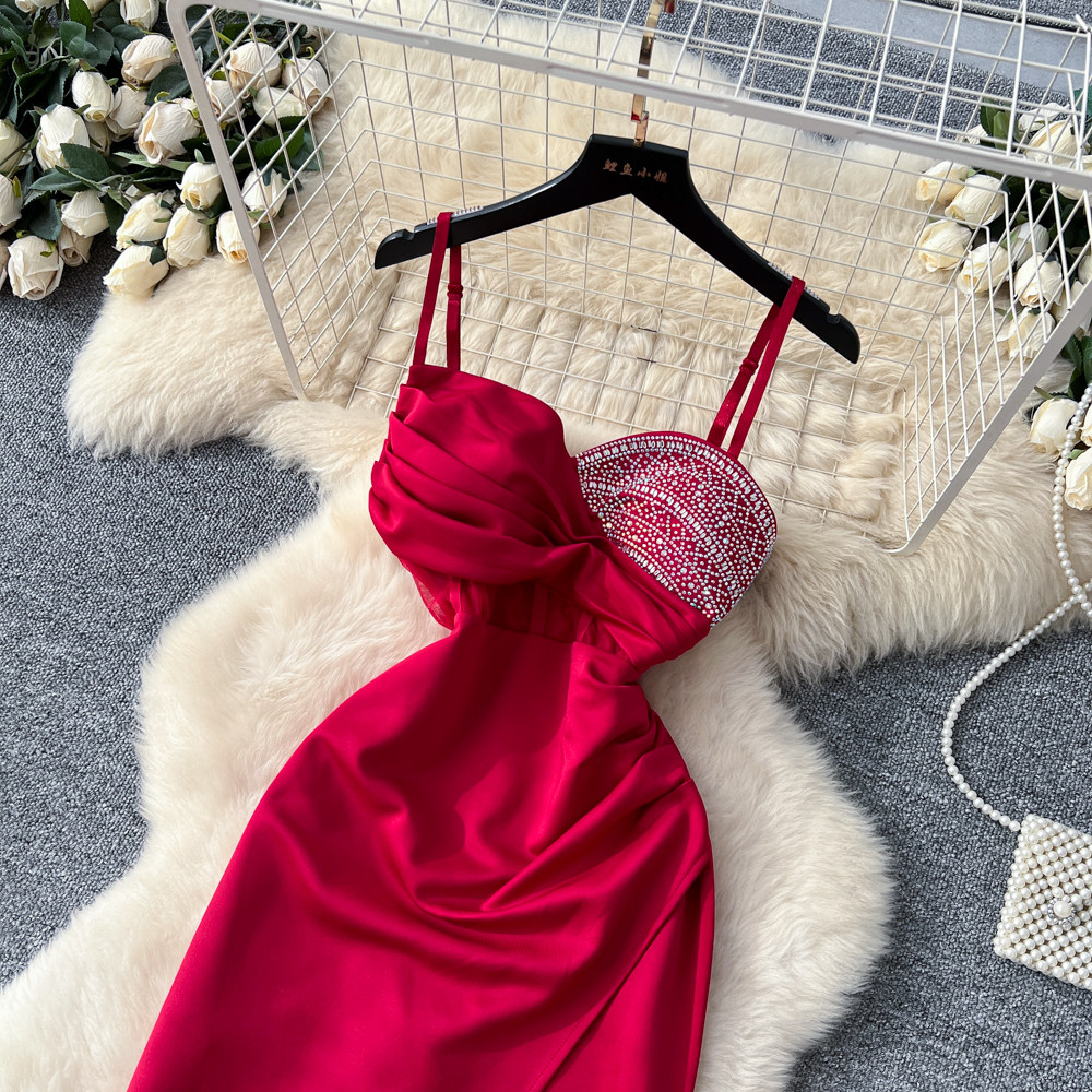 Niche temperament dress diamond evening dress for women