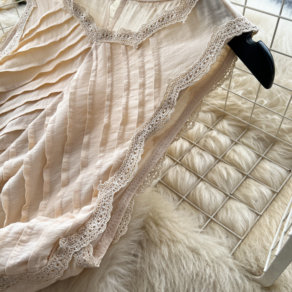 Split A-line dress retro long dress for women