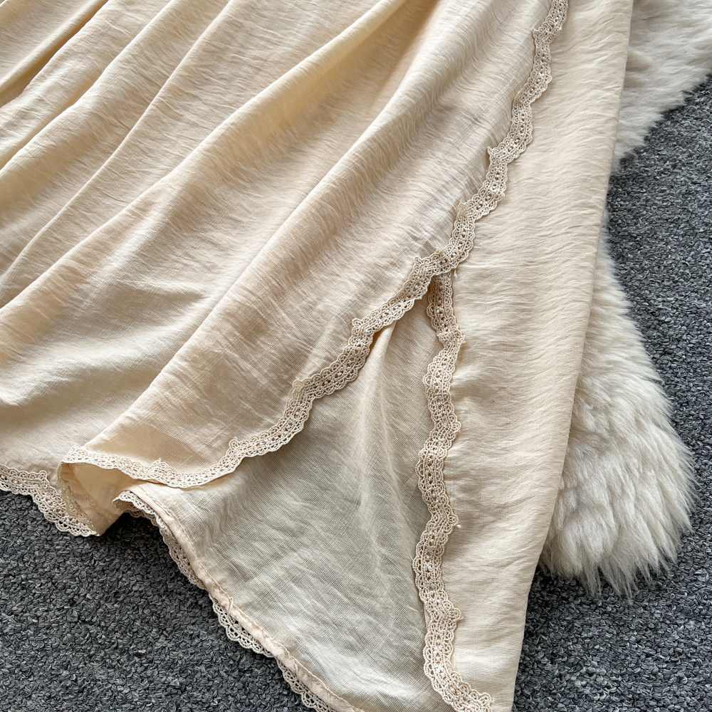 Split A-line dress retro long dress for women