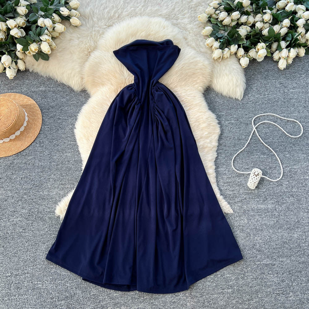 Big skirt slim high waist summer dress for women