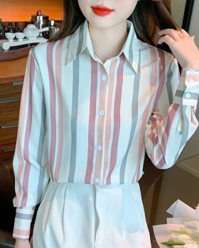 Niche satin shirt long sleeve spring and autumn tops for women