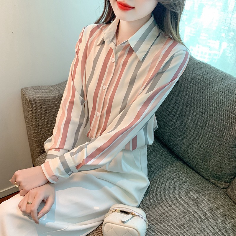 Niche satin shirt long sleeve spring and autumn tops for women