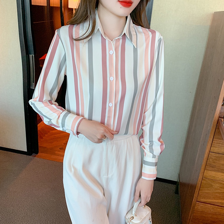 Niche satin shirt long sleeve spring and autumn tops for women