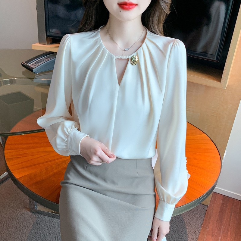 Long sleeve slim small shirt loose Western style tops