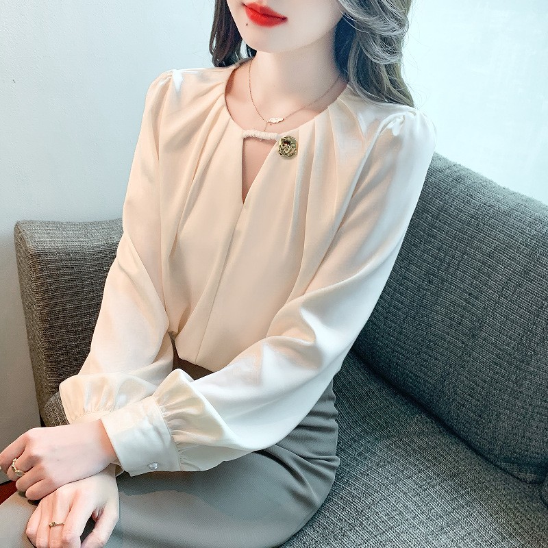 Long sleeve slim small shirt loose Western style tops