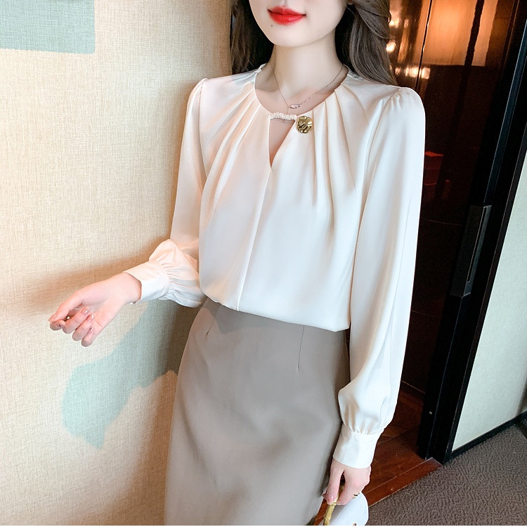 Long sleeve slim small shirt loose Western style tops