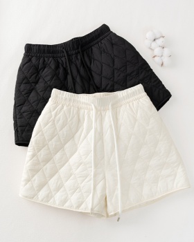 Wears outside elastic waist shorts pure wide leg pants for women