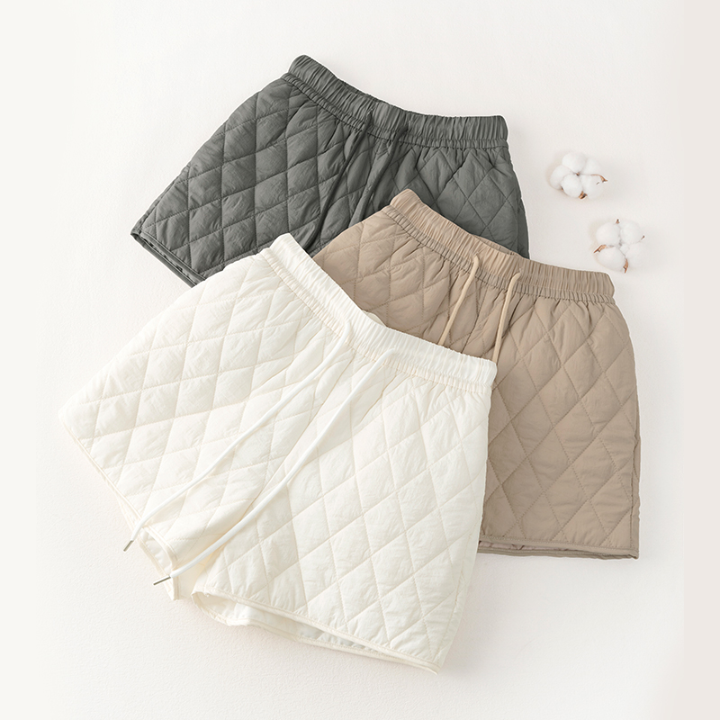 Wears outside elastic waist shorts pure wide leg pants for women