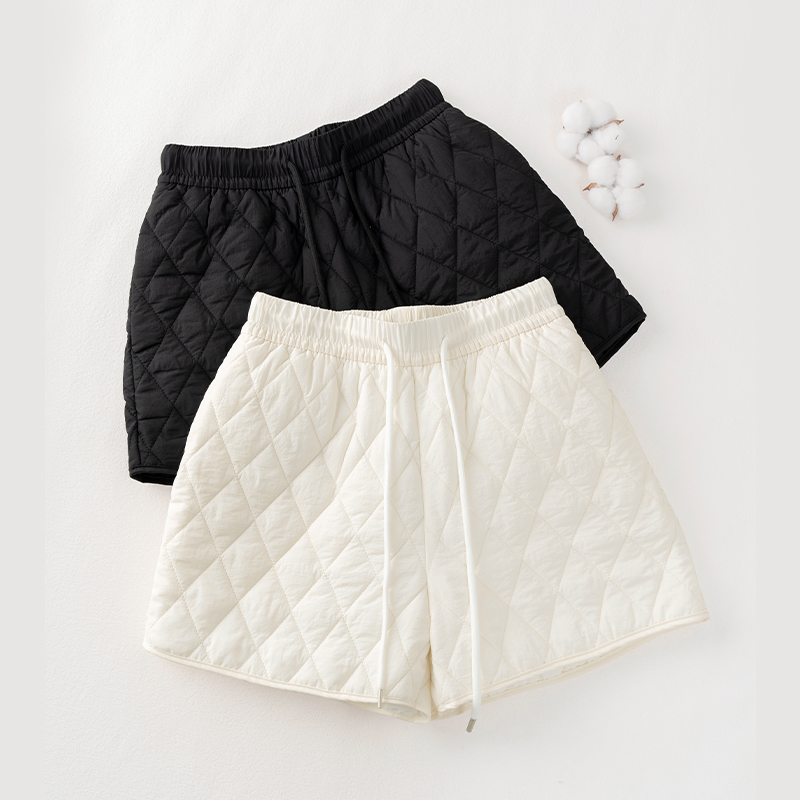 Wears outside elastic waist shorts pure wide leg pants for women