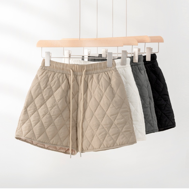 Wears outside elastic waist shorts pure wide leg pants for women