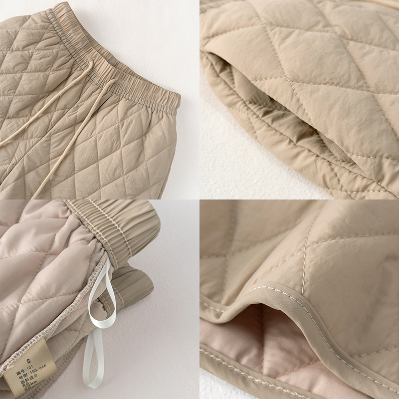 Wears outside elastic waist shorts pure wide leg pants for women