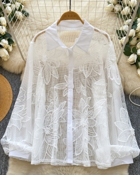 Loose flowers show young tops spring Casual shirt