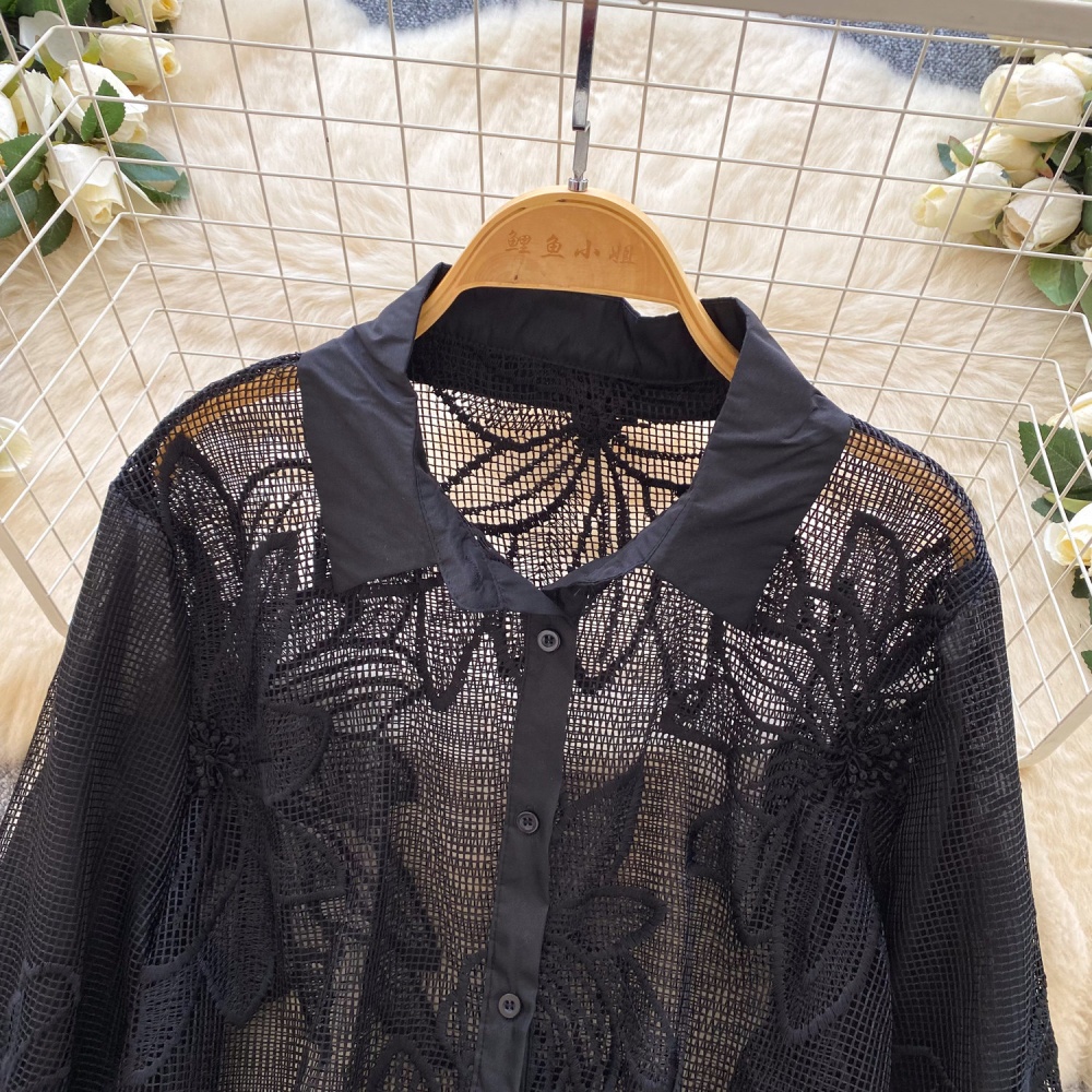 Loose flowers show young tops spring Casual shirt