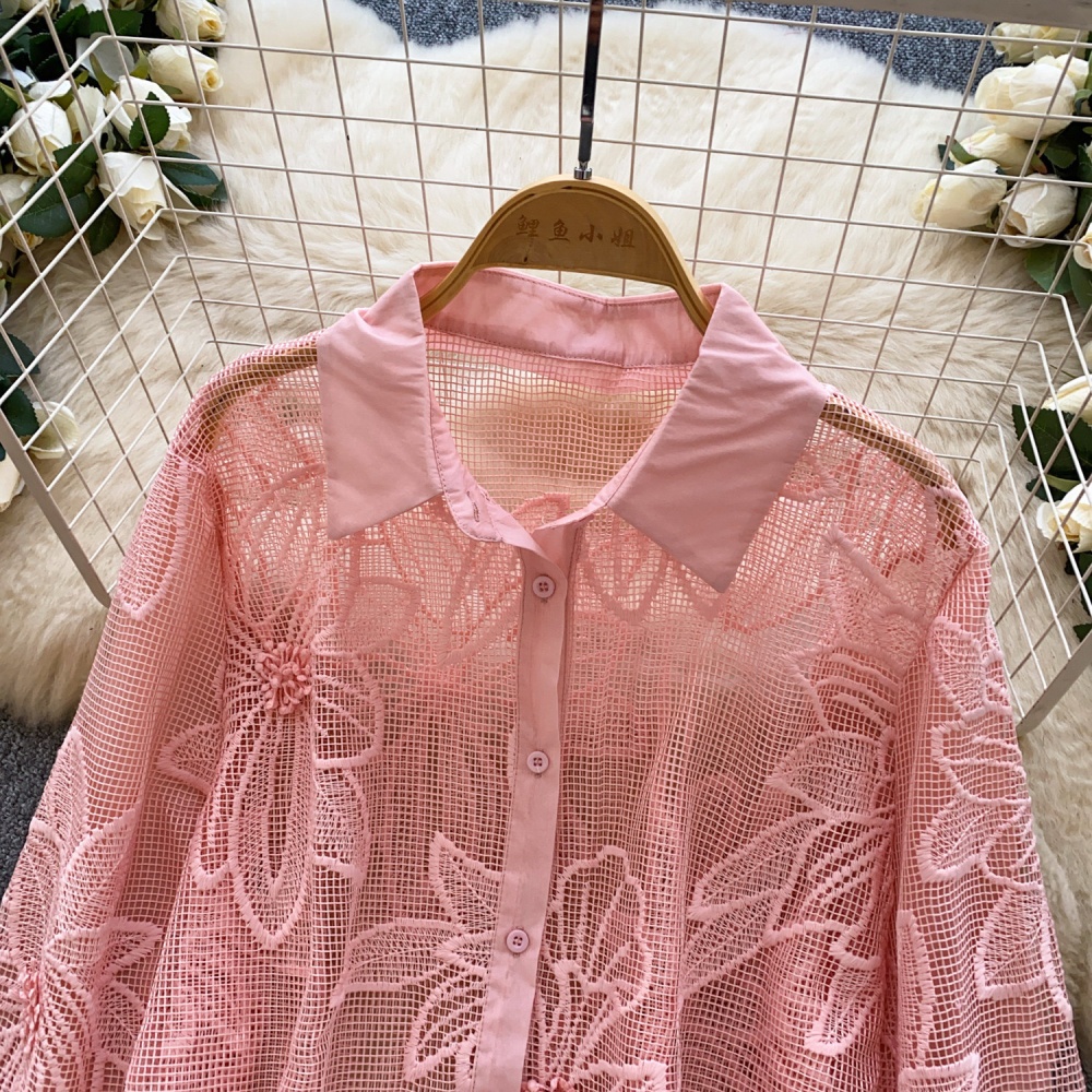 Loose flowers show young tops spring Casual shirt