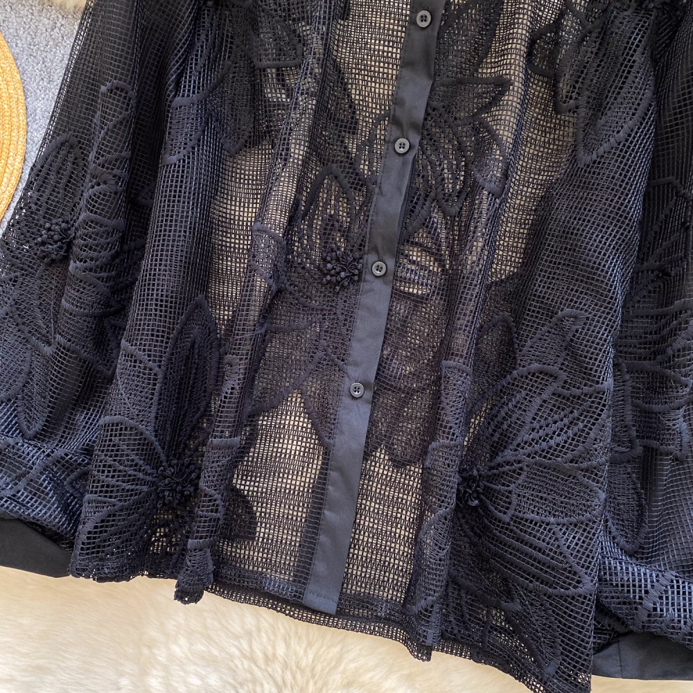 Loose flowers show young tops spring Casual shirt