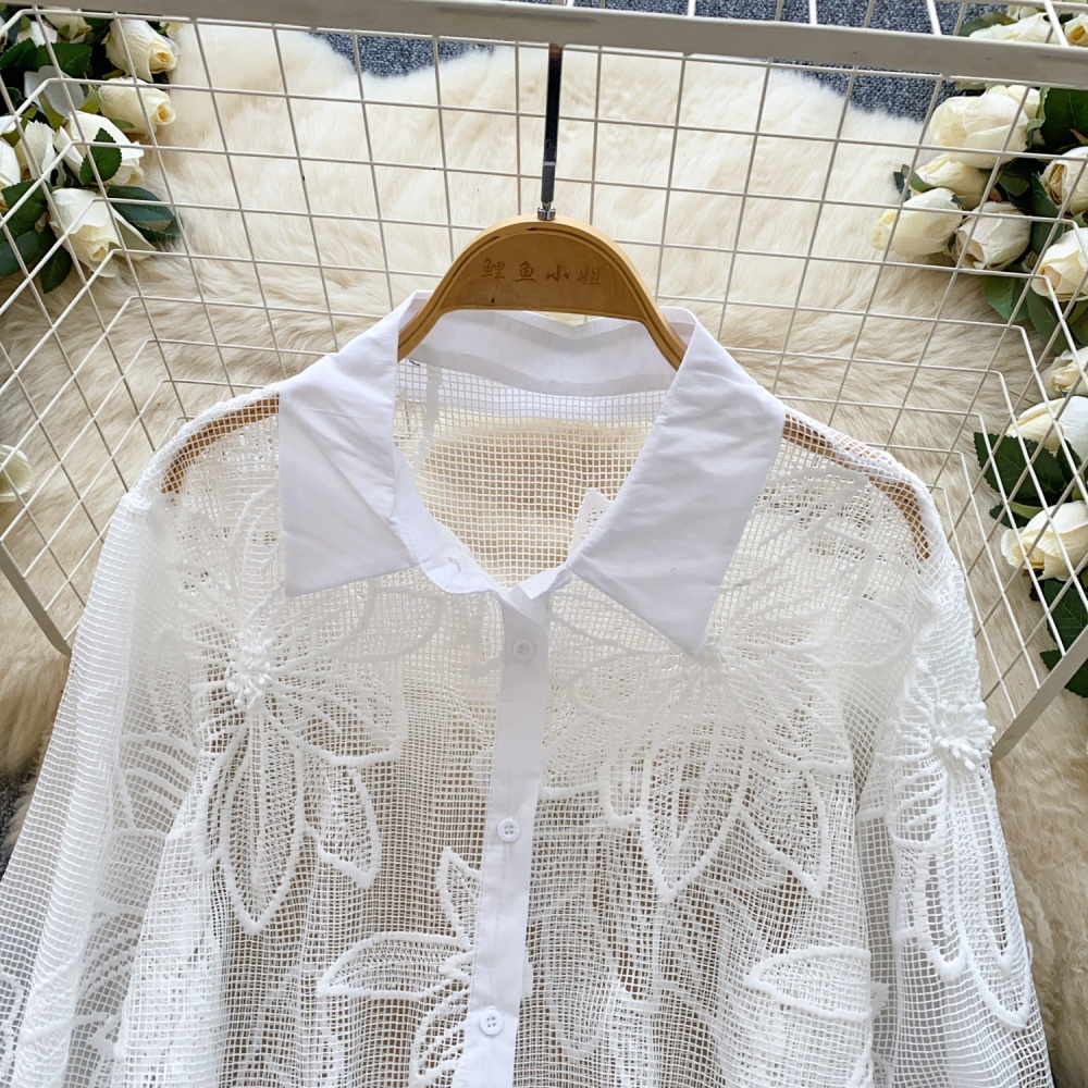 Loose flowers show young tops spring Casual shirt