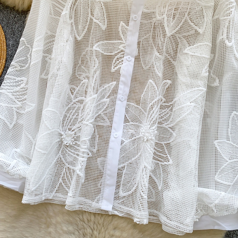 Loose flowers show young tops spring Casual shirt