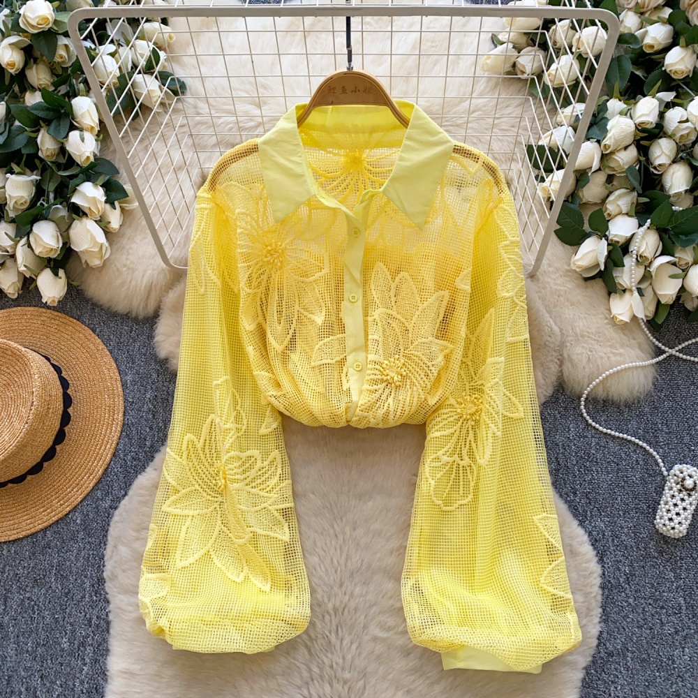 Loose flowers show young tops spring Casual shirt