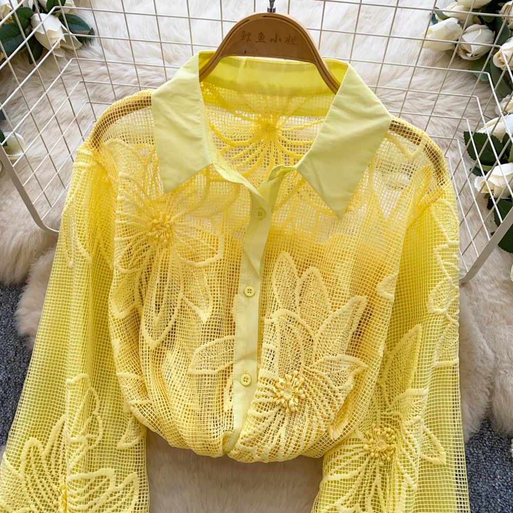 Loose flowers show young tops spring Casual shirt