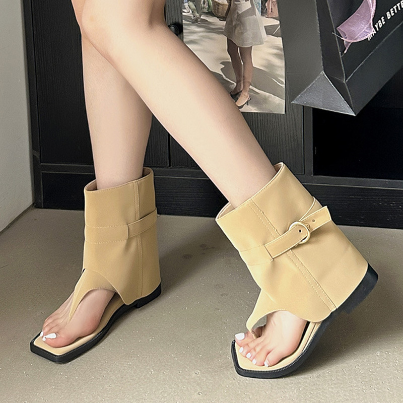 Cozy flat summer boots antiskid pants