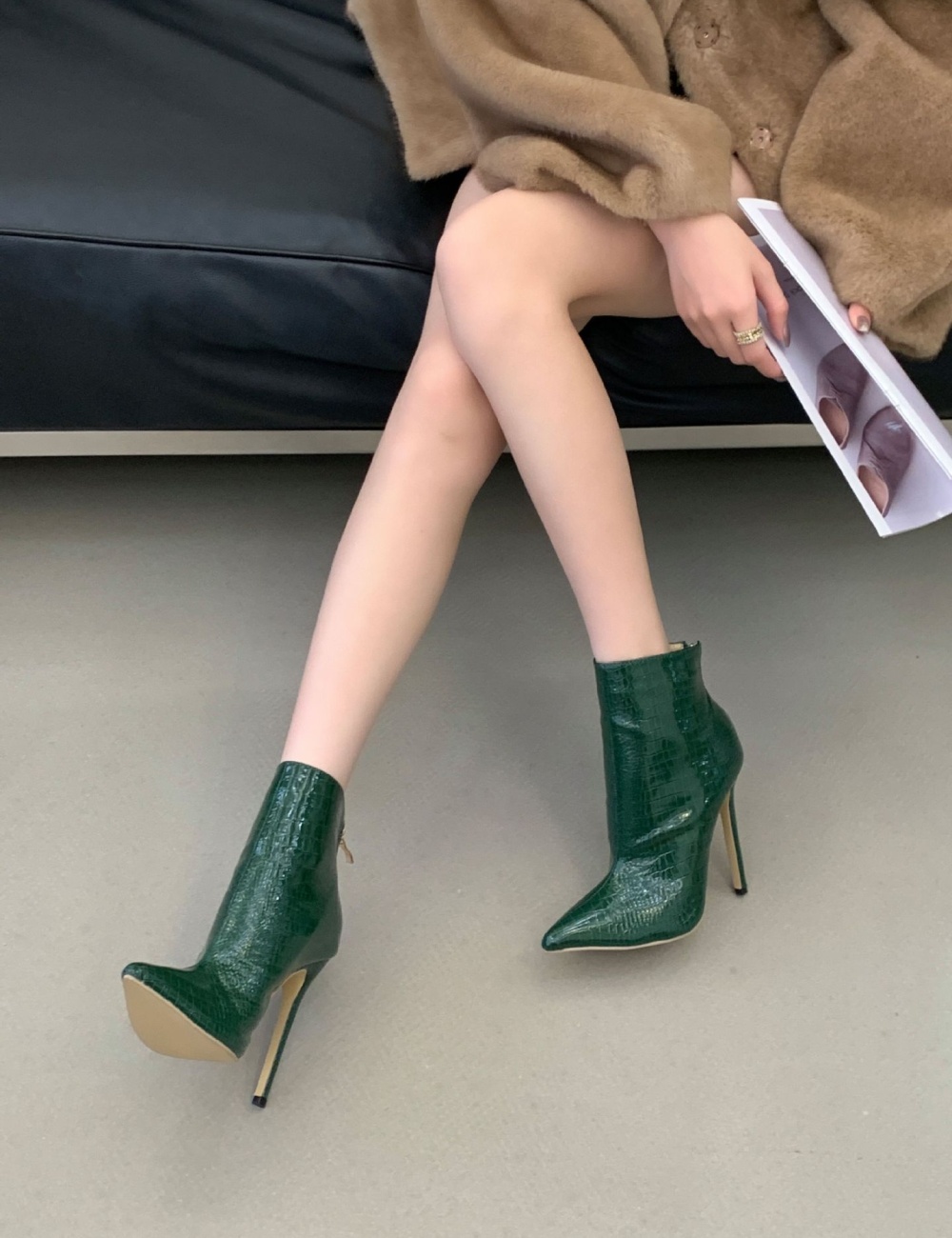 Autumn and winter women's boots pointed short boots