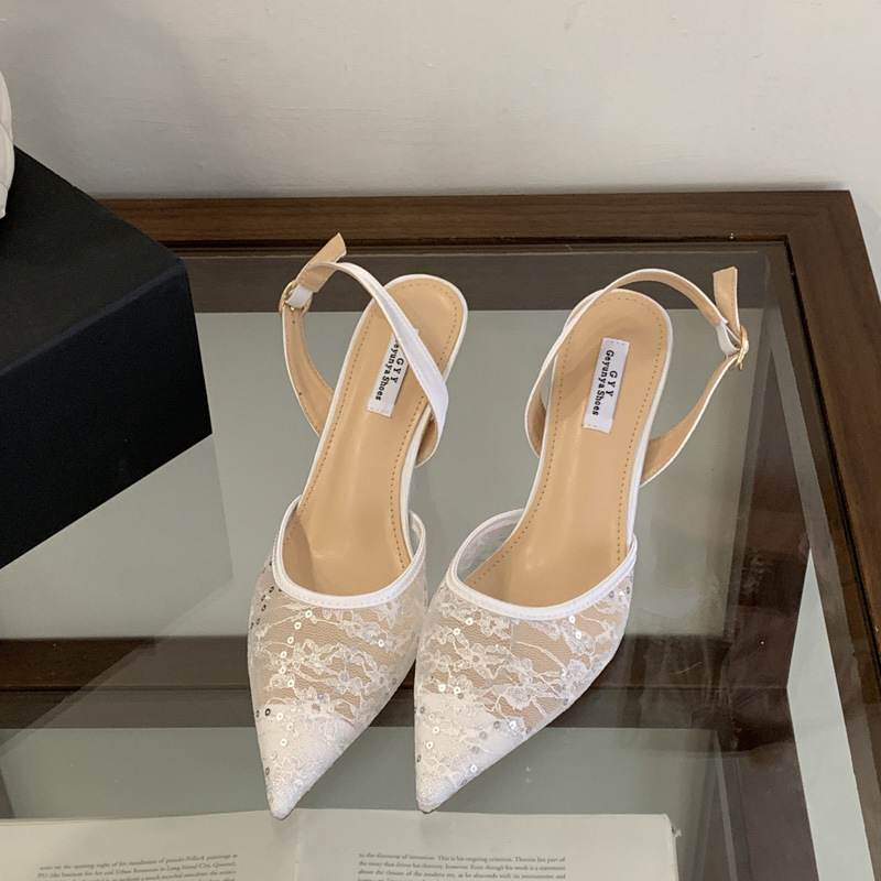 Spring embroidery shoes pointed sandals for women