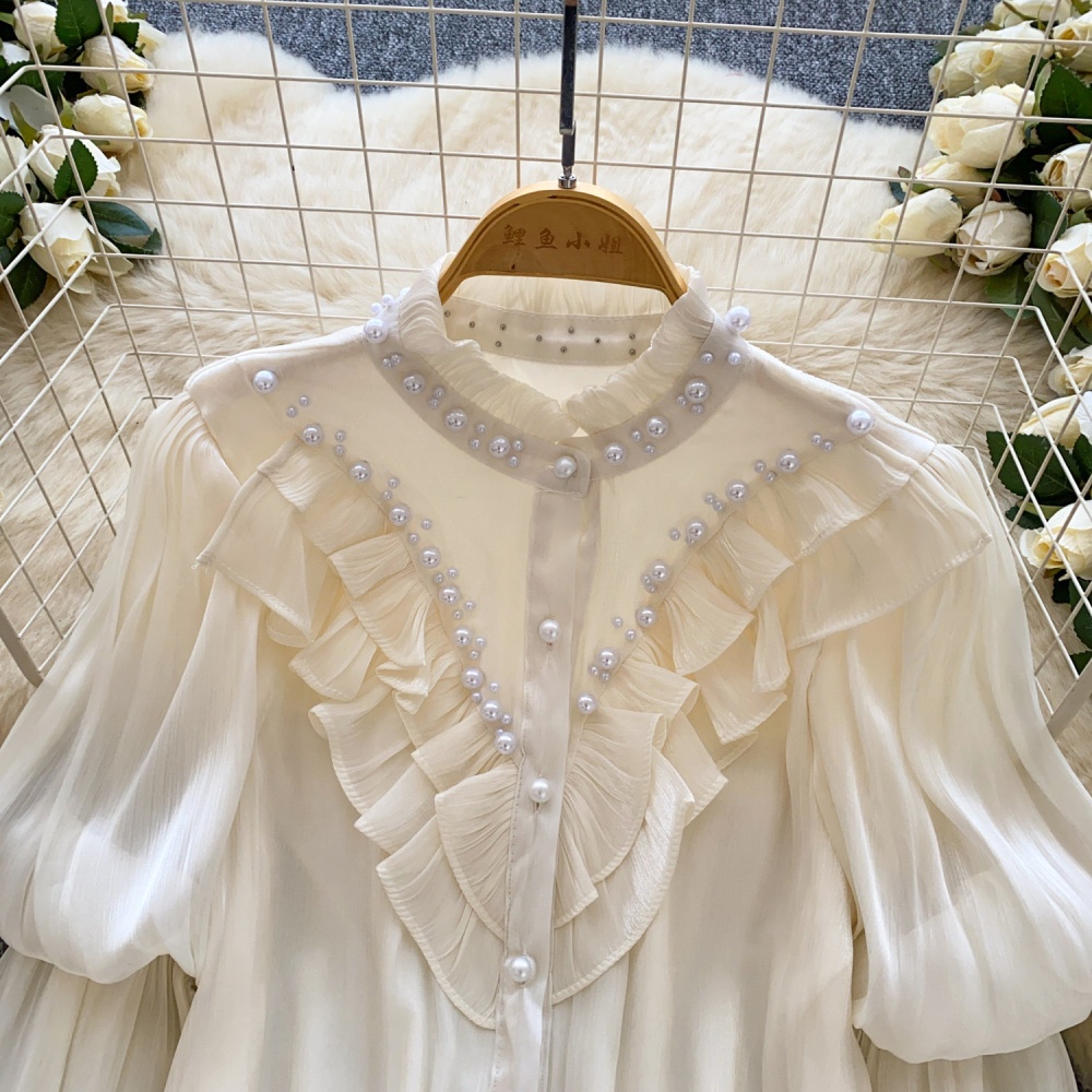 Unique pure tops cstand collar shirt for women